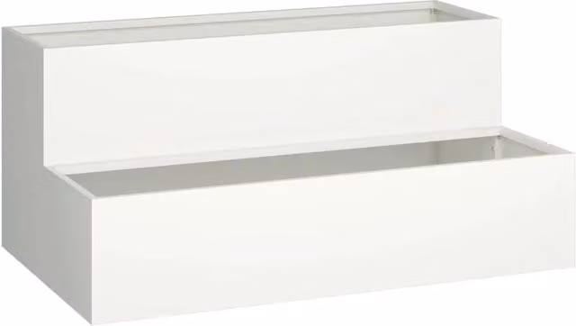 Fioriera da giardino moderna HELLOSHOP26 in acciaio bianco L: 100 cm, P: 60 cm, H: 45 cm