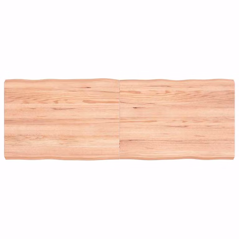 Piano Tavolo in Rovere Marrone Chiaro con Bordo Naturale vivaXL L: 140 cm, P: 50 cm, H: 2-6 cm