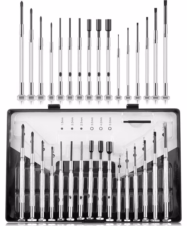 Set di cacciaviti di precisione per orologi e occhiali, 17 pezzi. Utensile di precisione per micro-meccanica