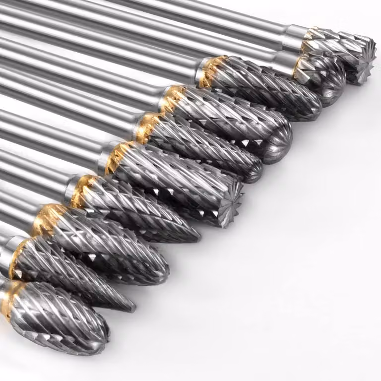 Set di punte rotanti in carburo di tungsteno, 10 pezzi, attacco da 1/8 di pollice