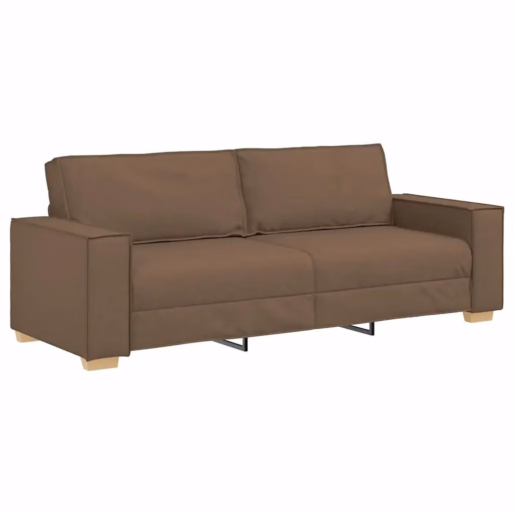 Divano a 3 posti moderno vidaXL in tessuto marrone con cuscini inclusi L: 220 cm, P: 78 cm, H: 84 cm – 2