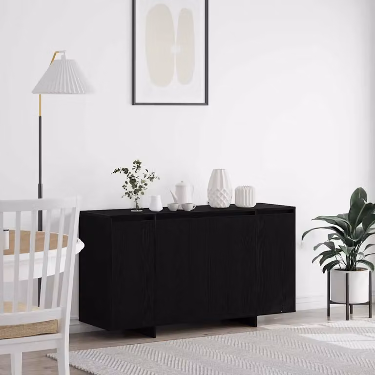 Credenza vidaXL in legno ingegnerizzato MDF, colore nero, L 135 x P 41 x H 75 cm
