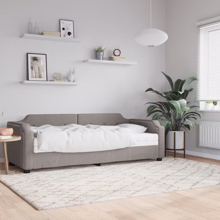 Maison Exclusive - Divano letto con materasso color taupe 90x200 cm in tessuto
