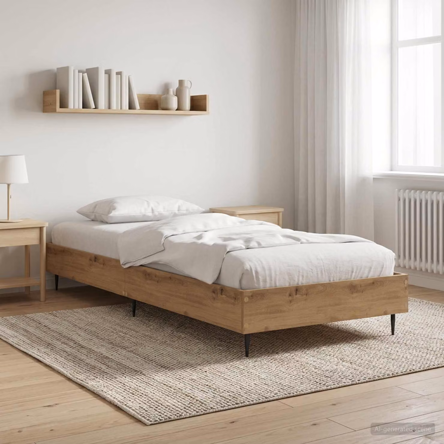 Struttura del letto moderna vidaXL in legno color rovere marrone L 200 cm x P 80 cm x H 83 cm