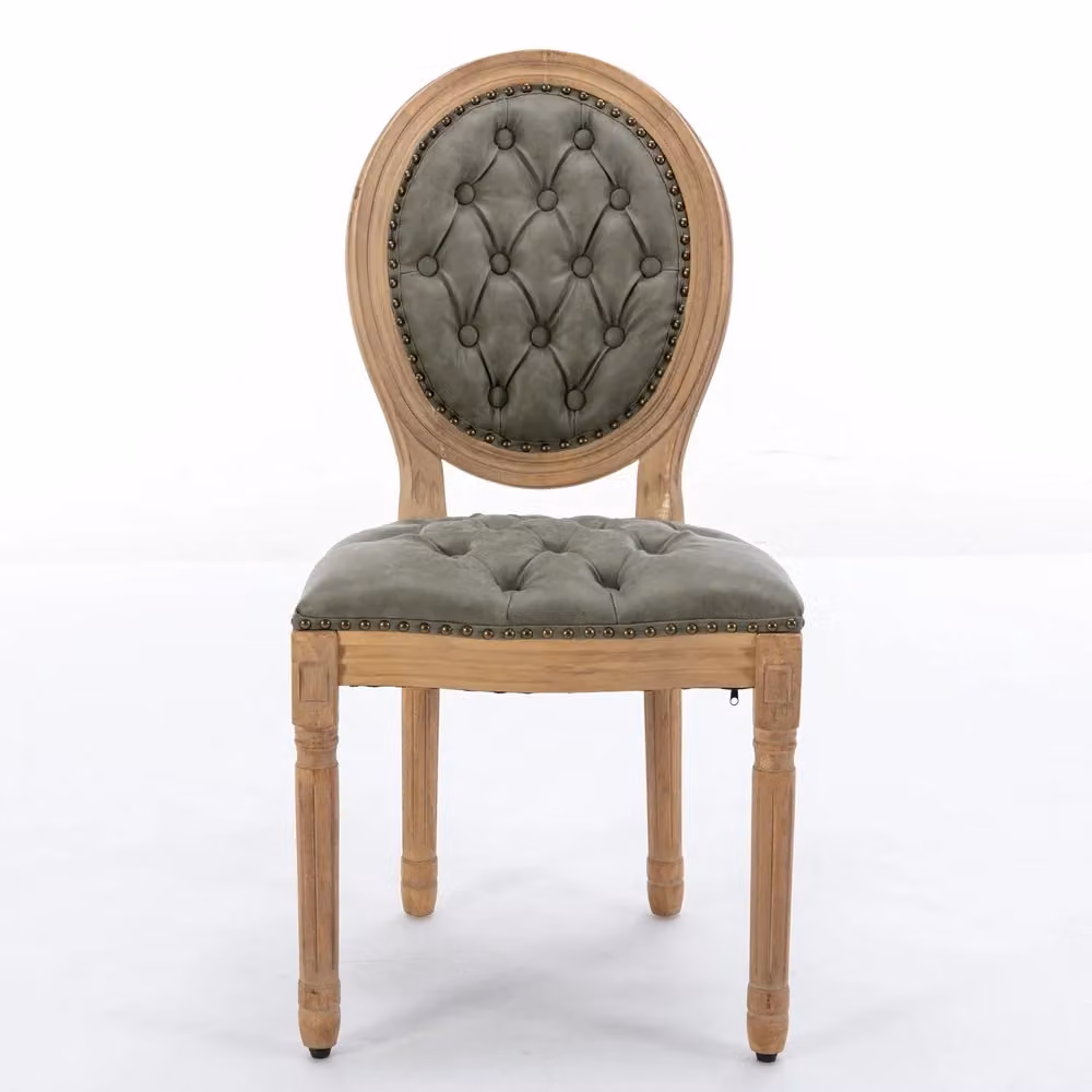 Set di 2 sedie da pranzo stile Minimal in similpelle beige con struttura in legno massello imbottite – 2