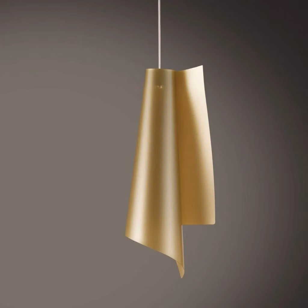 Lampada a sospensione New Gold IPERBRIKO in metallo cromato e oro, H 68 cm x L 27 cm – 2