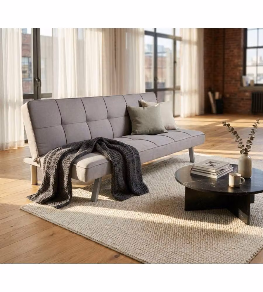Cosma Divano Letto Aaron Grigio Melange 178x80x71 cm Moderno
