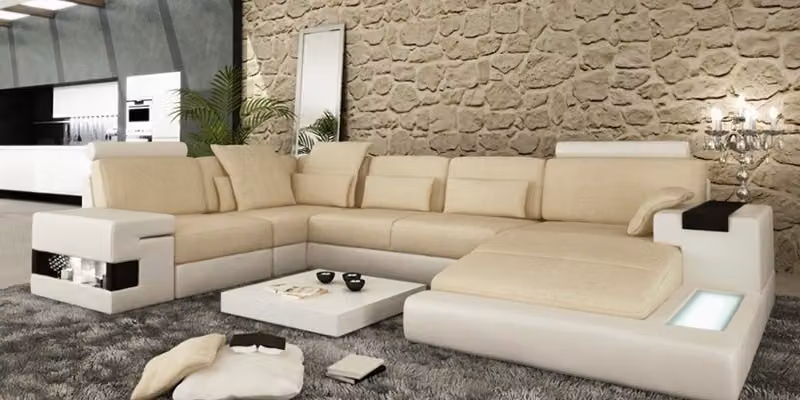 Big Sofa Wohnlandschaft Ledersofa Polster Sitz Ecke Couch Garnitur Sofas Ecksofa