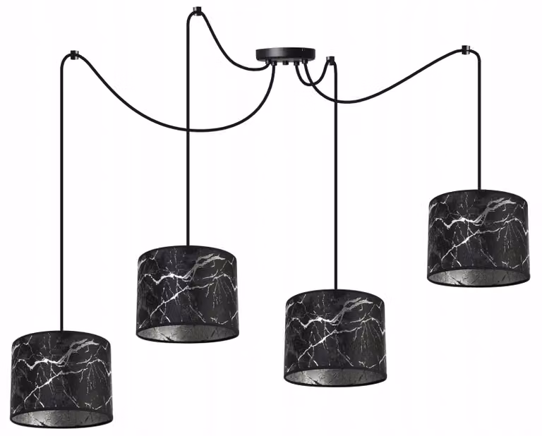 Lampada a sospensione Spider argento – Lampada a sospensione moderna con paralume Lampada da soffitto di design