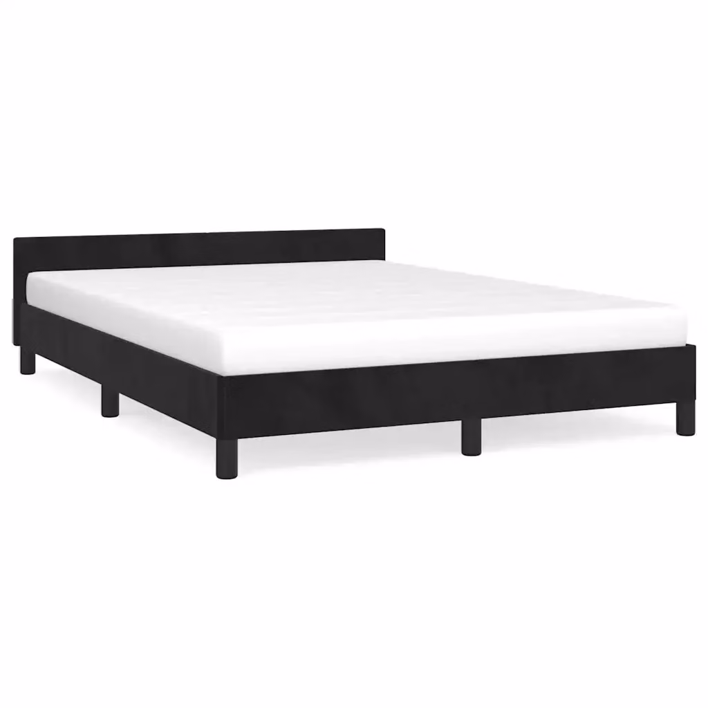 Giroletto VIDAXL in Velluto Nero con Listelli in Legno L/P/H: 140 x 190 cm – 2