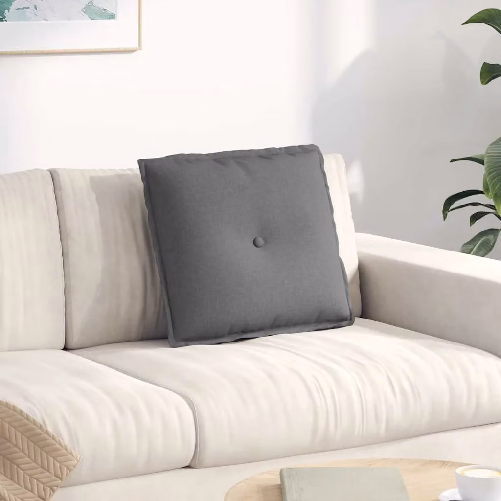 Cuscino per schiena ergonomico vidaXL in tessuto grigio con rivestimento rimovibile L 50 cm x P 19 cm x H 45 cm