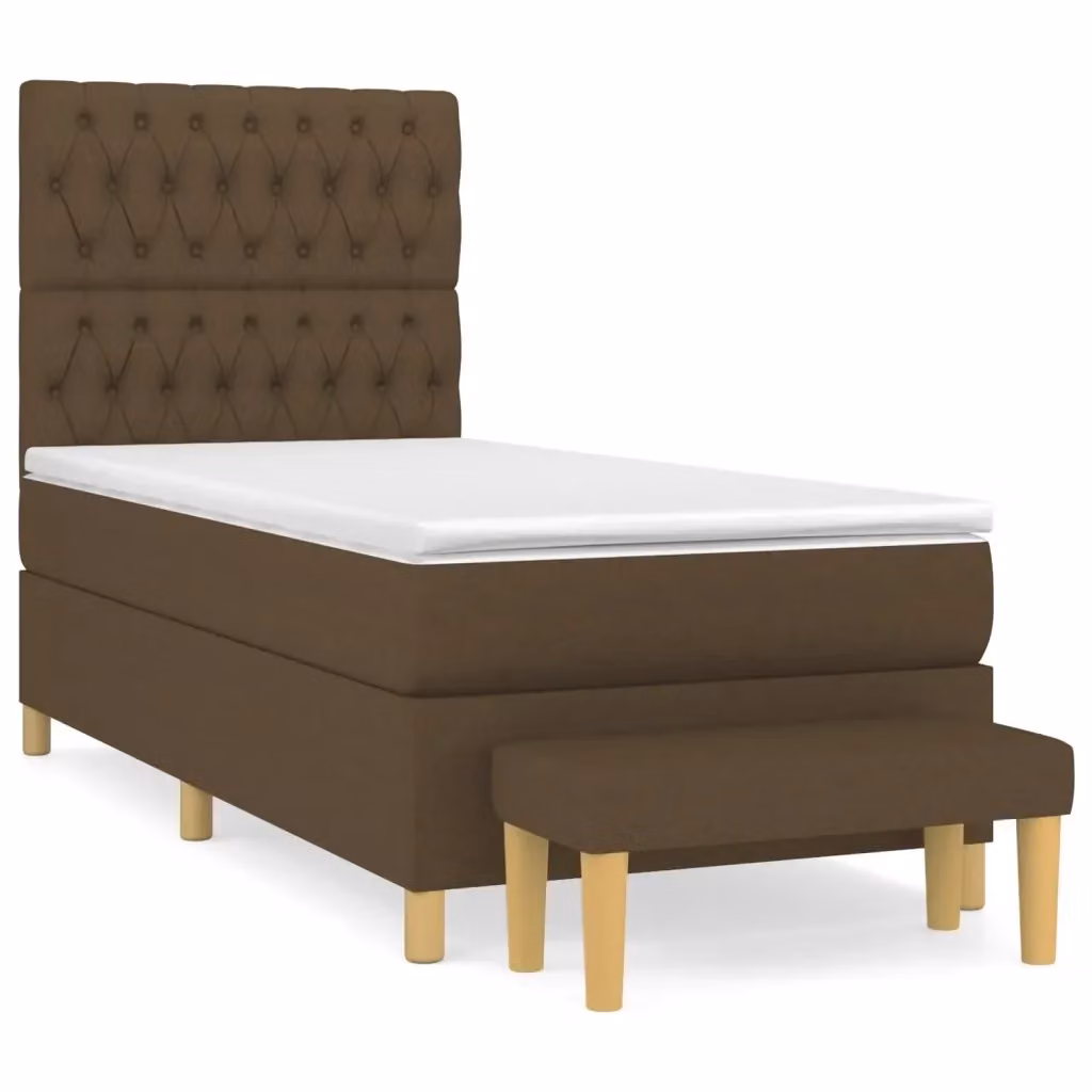 Letto Ibrido vidaXL con Giroletto a Molle e Materasso, Marrone e Bianco, L/P/H: 100 x 200 x 203 cm – 2