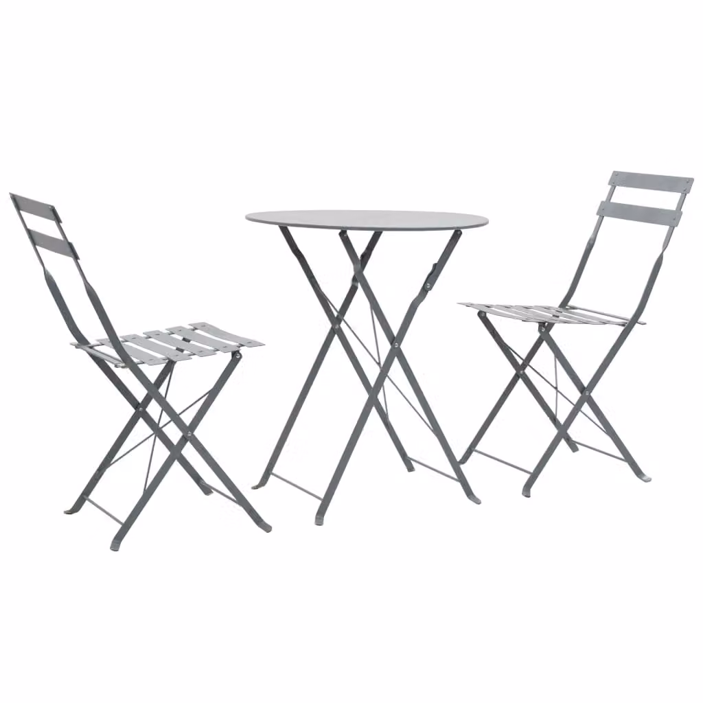 Maison Exclusive - Set da bistrot 3 pezzi in acciaio grigio