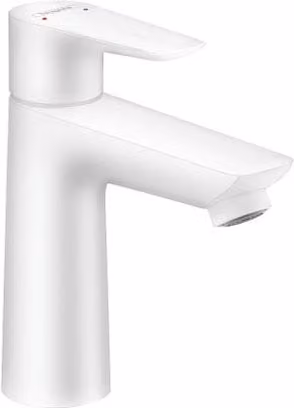 Rubinetto per lavabo a canna media con getto laminare Talis E di Hansgrohe, bianco opaco, H: 16.2 cm