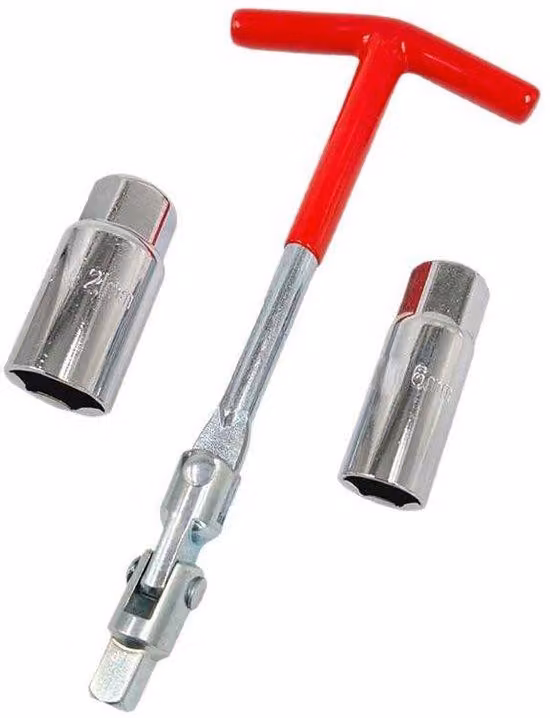 Set di estrattori per candele con impugnatura a T, universale per la rimozione e l'installazione di candele di accensione, adatto per motociclette, tosaerba, ciclomotori e ricambi per auto.