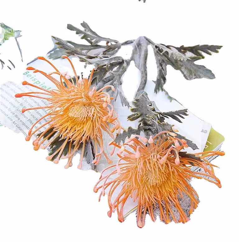 Fiori artificiali, arredamento per la casa, uso interno, arancione, confezione da 3 pezzi