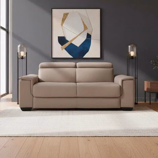 Divano letto Mercurio TEZETA 3 posti colore marrone con funzione letto e poggiatesta regolabile L: 210 cm, P: 94 cm, H: 90 cm
