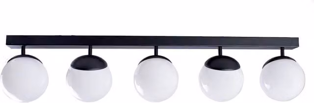 Plafoniera a barra Milagro Sfera nero/bianco con 5 lampadine E14 dimmerabile