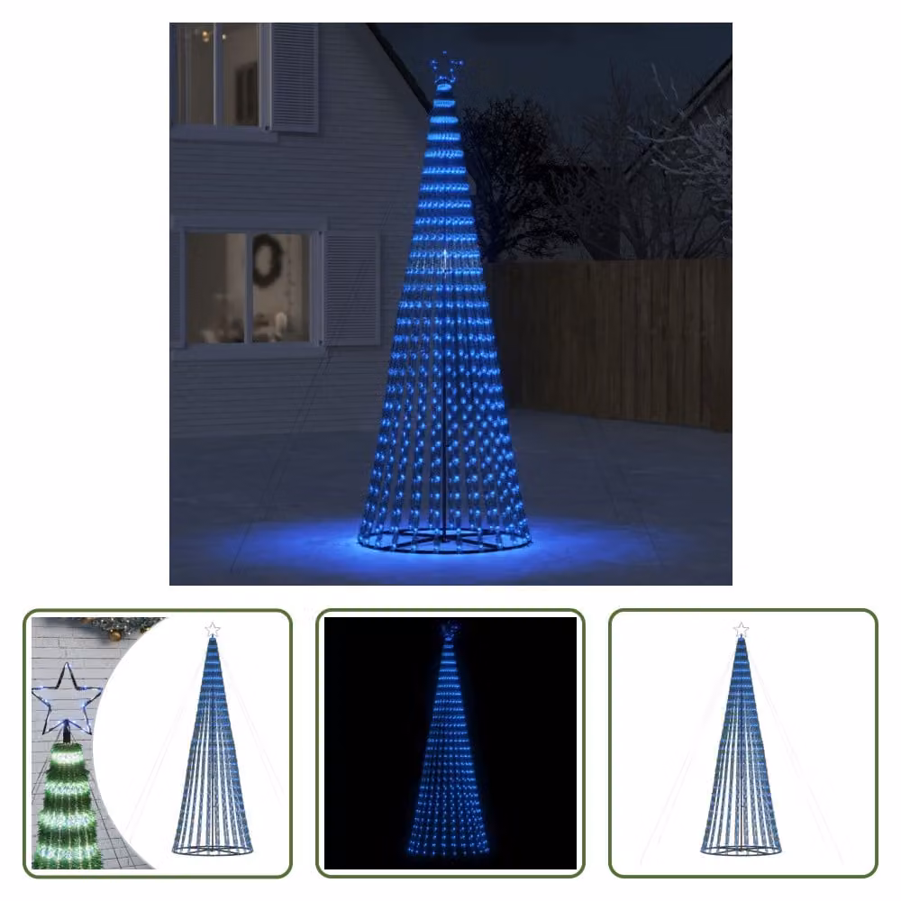 The Living Store Albero di Natale a forma di cono 688 LED blu 300 cm
