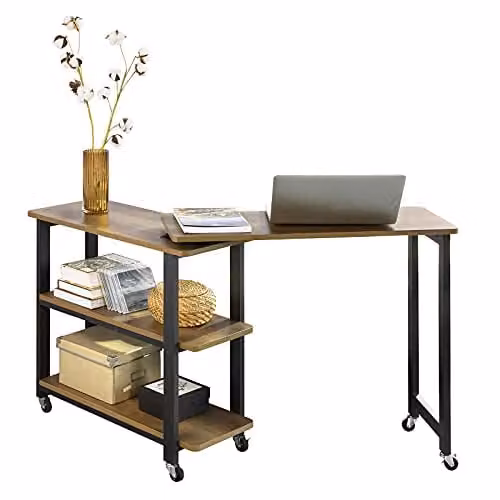 SoBuy Tavolino da caffè con ruote e ripiani 133x69x30 cm