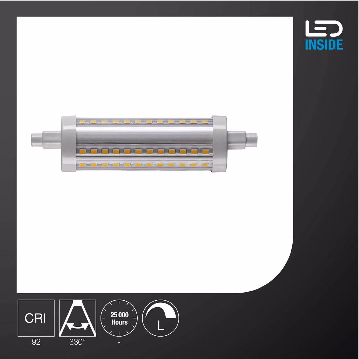 SLV 1005288 QT DE12 R7S 118mm, lampadina a LED, lampada trasparente 15W 3000K CRI90 330°