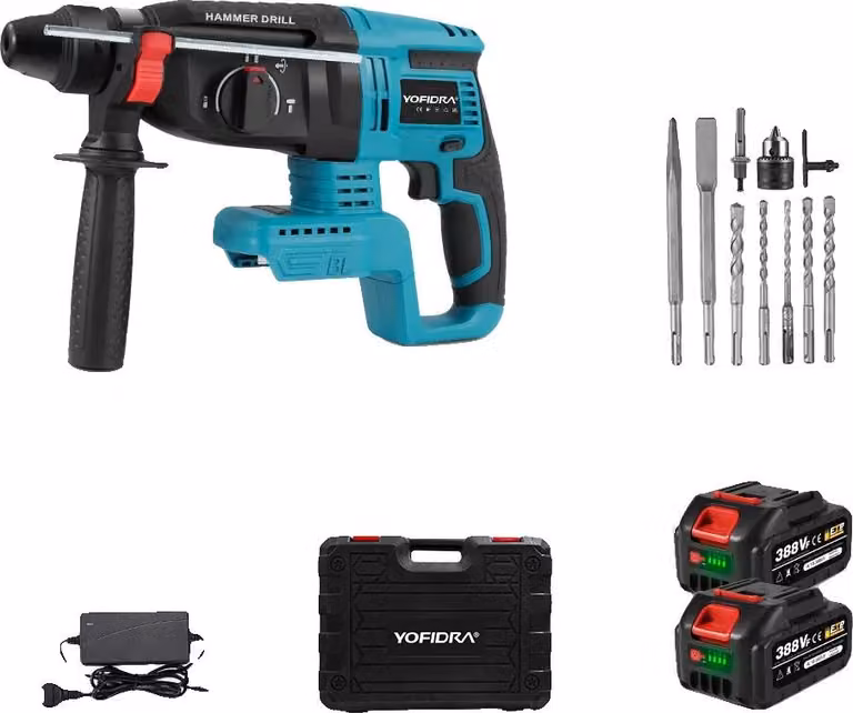 Trapano a percussione a batteria, motore brushless, opzione batteria 2X 7