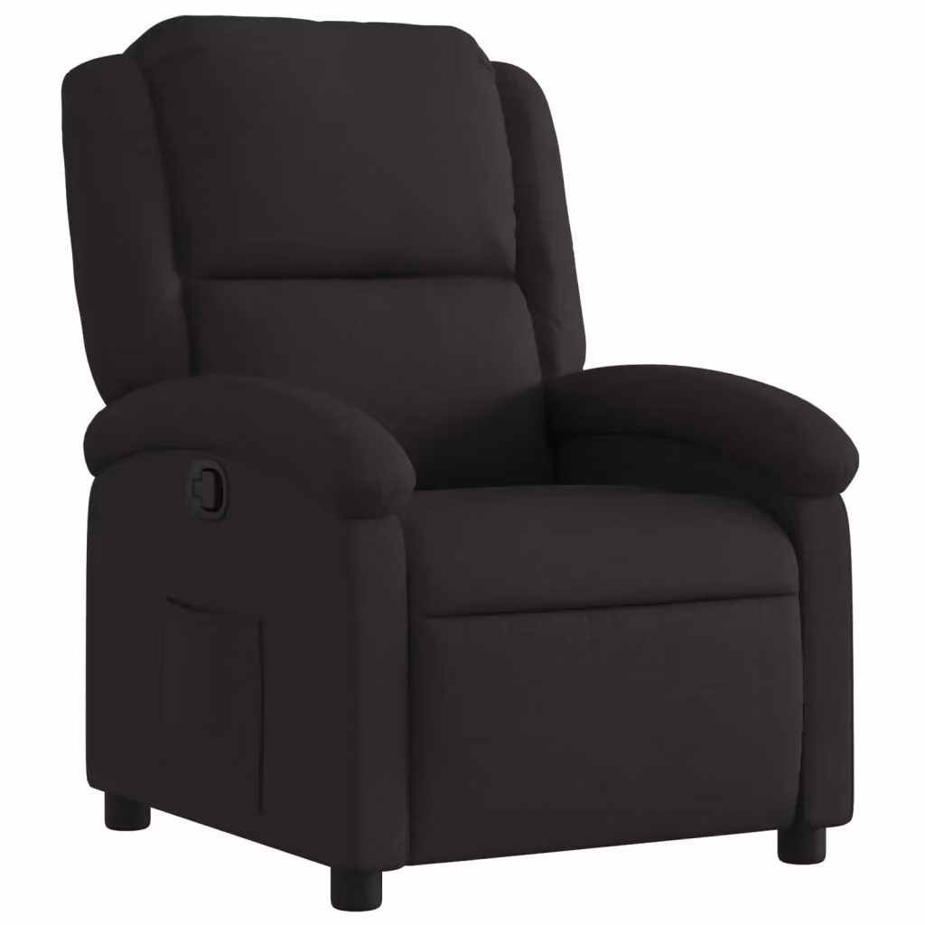 Poltrona reclinabile relax vidaXL in tessuto nero con braccioli e leva manuale – 2