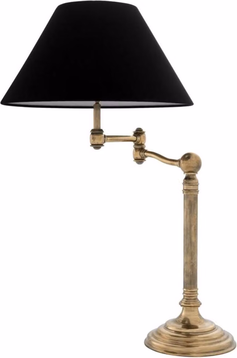 Casa Padrino lampada da tavolo con braccio girevole in ottone vintage 27 x 50 x H. 90 cm - Mobili Soggiorno