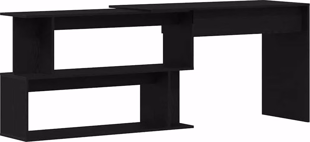 Scrivania Rovere Nero 200 x 50 x 76 cm Legno multistrato