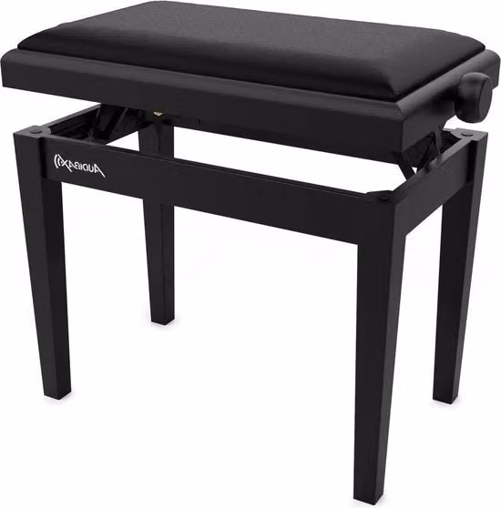 Banco da pianoforte in legno - con tastiera regolabile in altezza - tastiera rivestita - altezza 475 a 565 cm