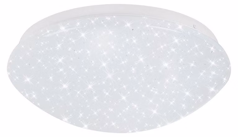 BRILONER STELO Lampada da soffitto a LED per bagno, IP44 protezione dagli spruzzi d'acqua, decorazione a stelle, dimmerabile in 2 livelli, luce bianca calda e bianca neutra, bianca, 28 x 6,5 cm