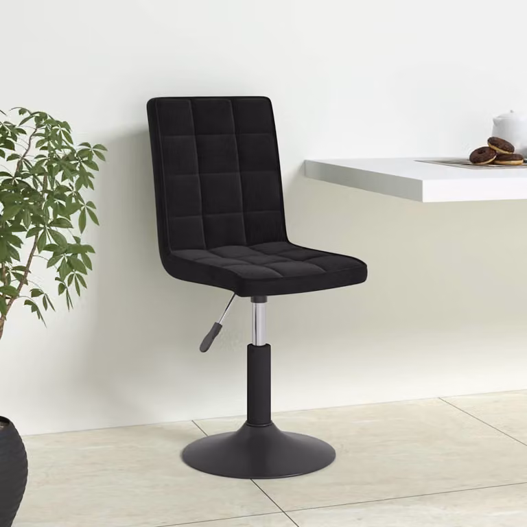 Set di 6 sedie da pranzo girevoli vidaXL in velluto nero con design moderno per cucina e sala da pranzo