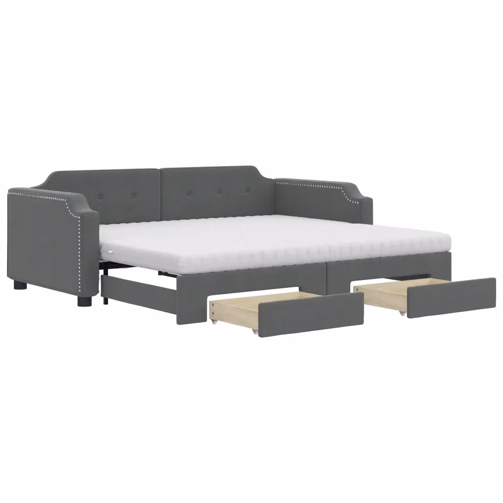 Divano Letto Estraibile con Cassetti vidaXL Grigio Moderno L/P/H: 223 x 100 x 66,5 cm – 2