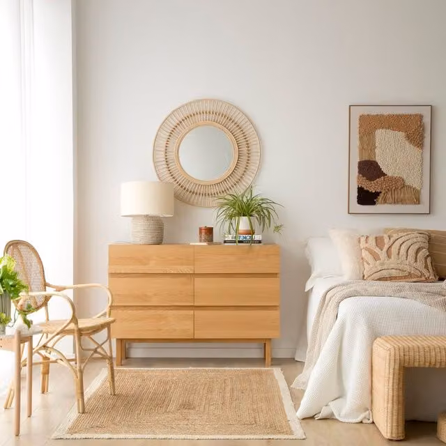 Sedia Haiku Banak in legno di quercia e metallo color marrone in stile scandinavo