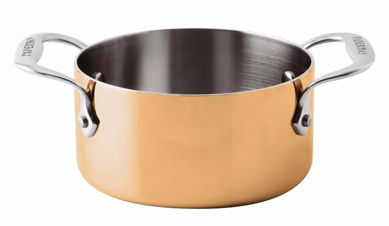 Casseruolino alto Serie 15600 3-Ply in rame con due maniglie, diam.12cm, 2 pezzi