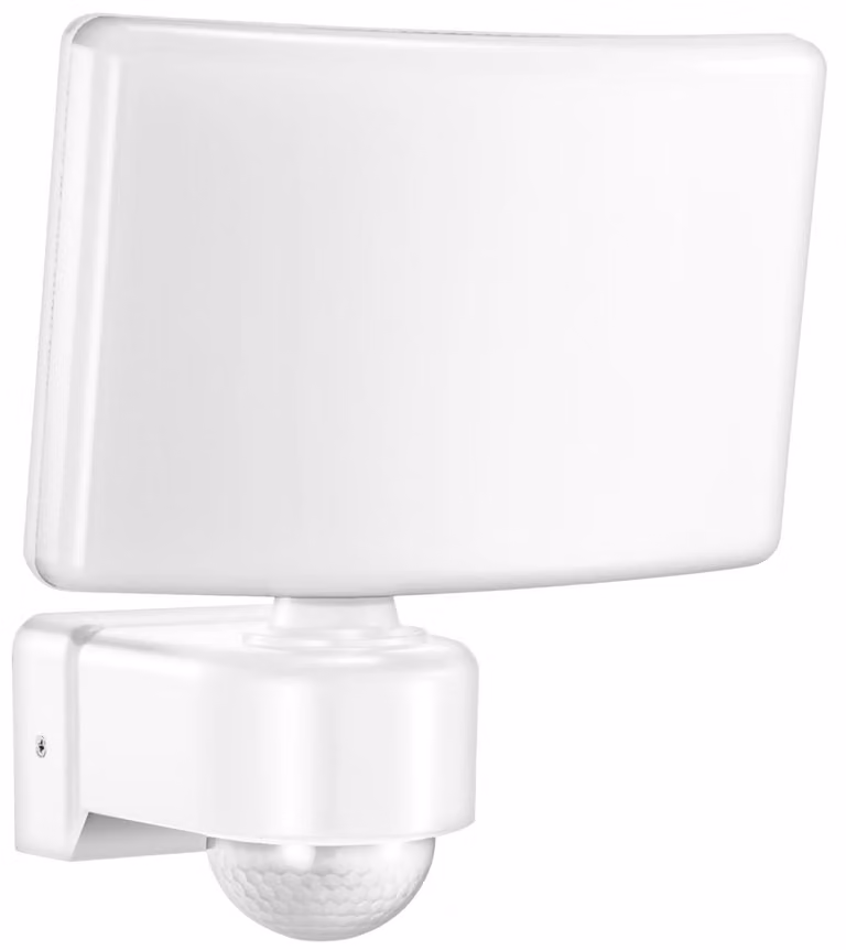 Faretto LED da esterno, 30W, 2200 lumen, con sensore di movimento PIR, portata 10 metri, angolo di rilevamento 240°, grado di protezione IP65, colore bianco