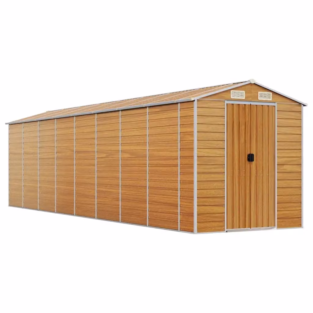 Capanno da giardino Videx in acciaio zincato marrone con ventilazione laterale L: 725 cm, P: 191 cm, H: 198 cm – 2
