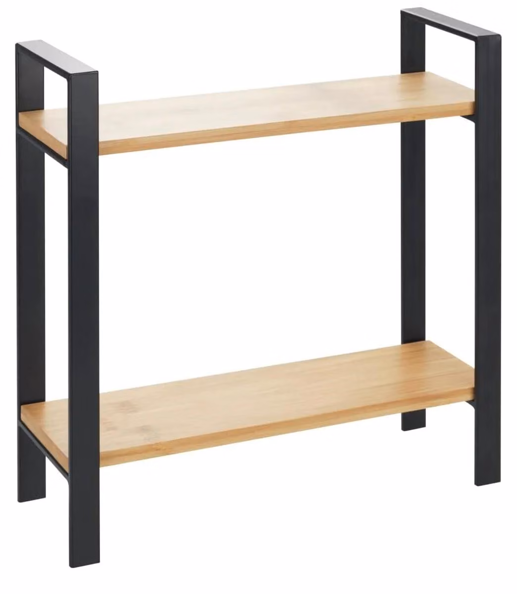 Ripiano per cucina - Ripiano per piano di lavoro - 2 livelli - Ferro e MDF - Salvaspazio - Versatile - 33 x 33 x 11 cm