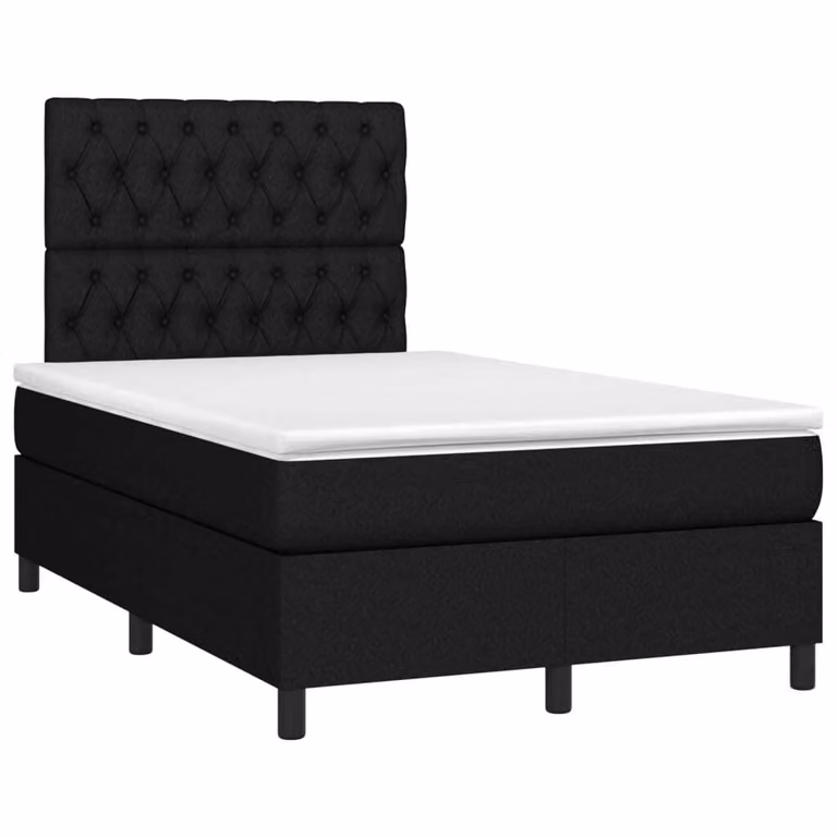 Maison Exclusive - Letto boxspring con materasso e LED nero 120x190 cm Tessuto