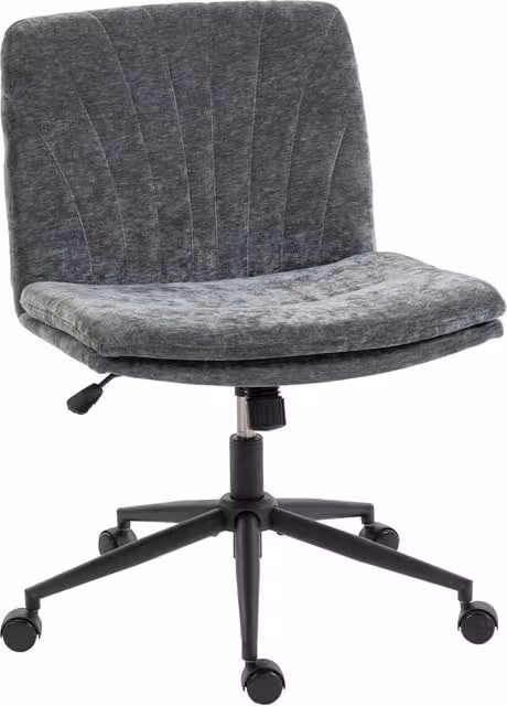 Sedia da ufficio girevole XYLO in tessuto chenille grigio con ruote e altezza regolabile