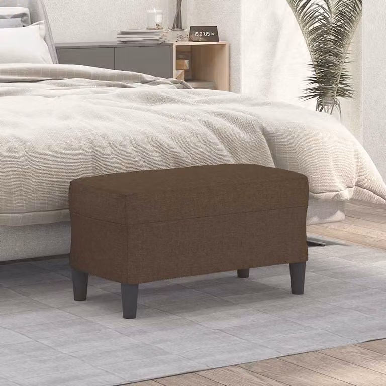 Panca moderna vidaXL in tessuto marrone con struttura in legno L 70 cm, P 35 cm, H 41 cm