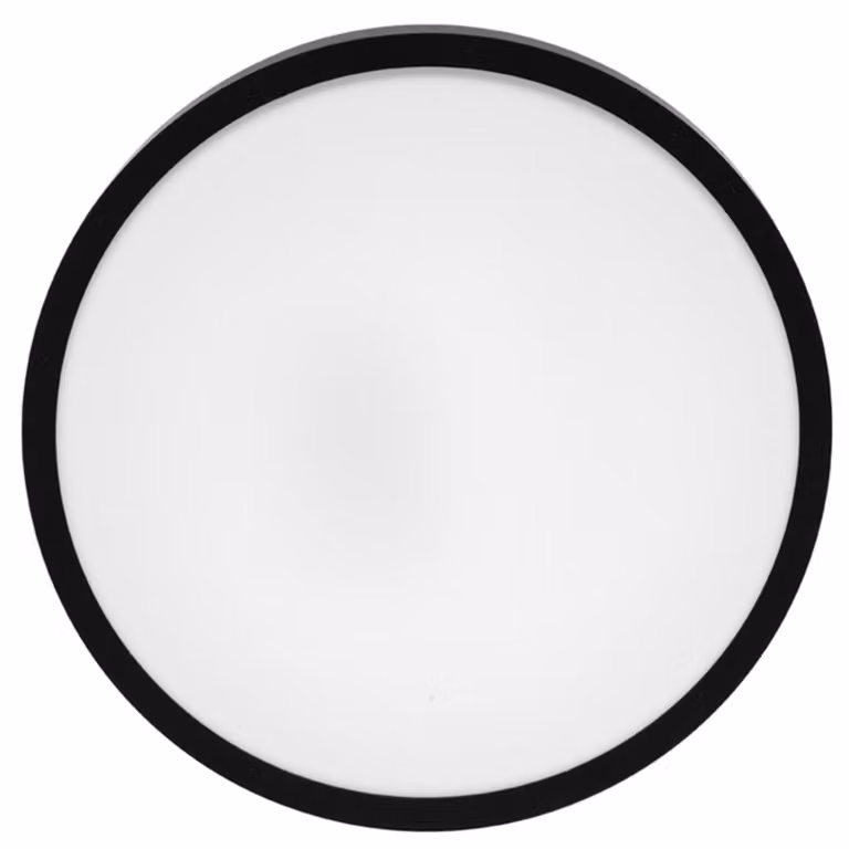 Lampada da soffitto LED rotonda Ecolite, 18 W, 1800 lm, 4000 K, grado di protezione IP44, bordo nero, W3090-18W/CR