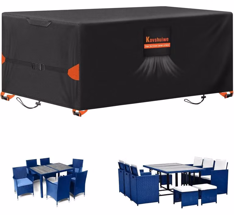 Copertura per mobili da giardino, dimensioni 170 x 140 x 74 cm, impermeabile, realizzata in tessuto Oxford 420D, resistente al vento e con protezione UV