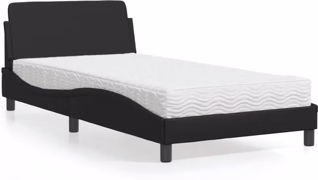 Letto con Materasso Dover vidaXL in Similpelle Nero 100x200 cm – 2