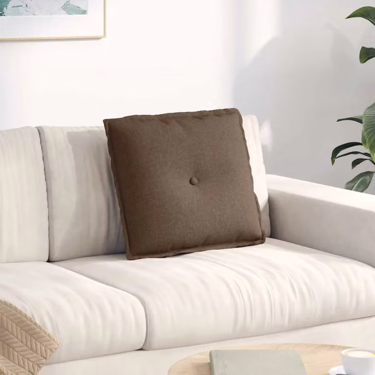 Cuscino per schiena vidaXL marrone con rivestimento rimovibile in poliestere L 50 cm x P 19 cm x H 45 cm