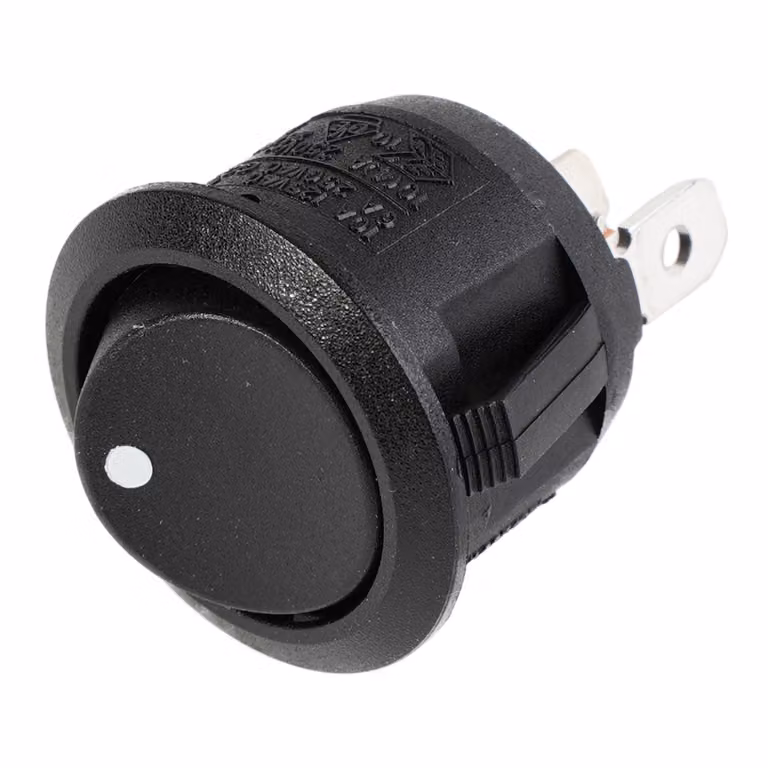 Interruttore a bilanciere rotondo 230V-250V 6A Nero