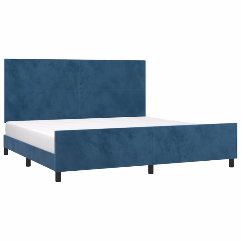 Giroletto senza Materasso Blu Scuro 200x200 cm in Velluto