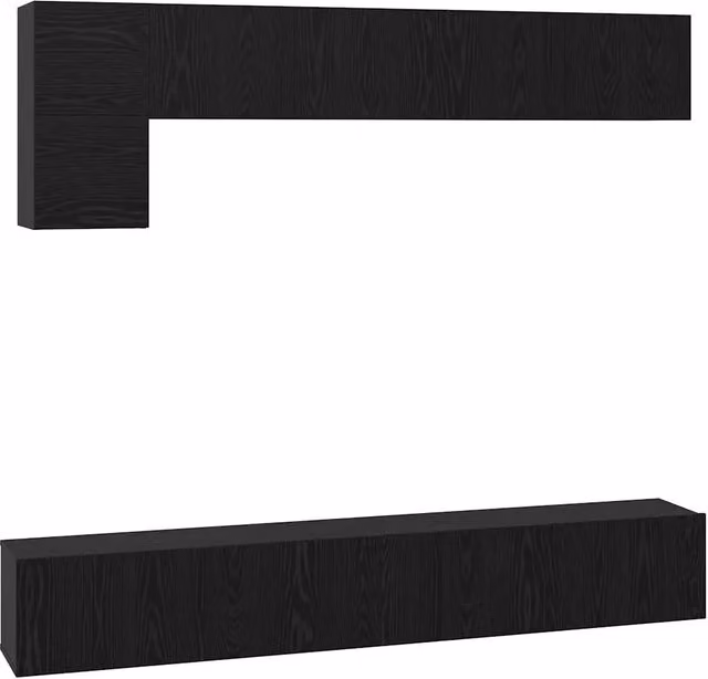 Set mobile TV 5 pz | Armadietto TV | Mobile Porta TV Rovere Nero Legno multistrato