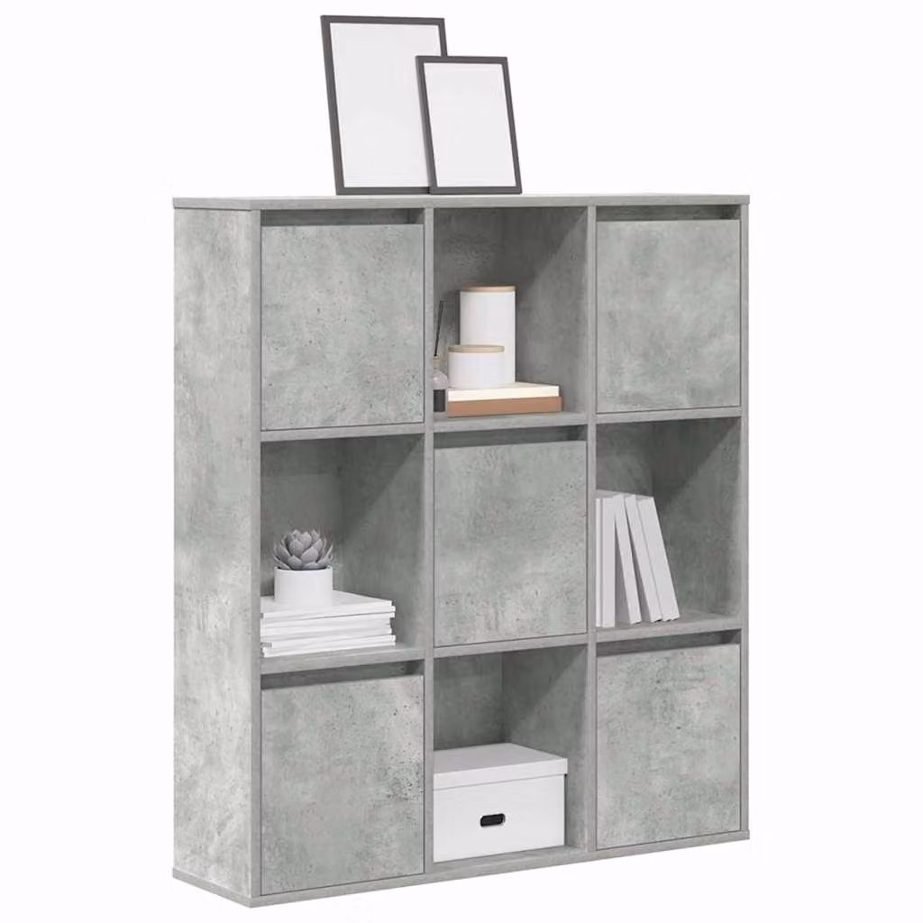 Libreria moderna vidaXL in legno e MDF Grigio, con pannello posteriore, L 89 cm x P 24 cm x H 101,5 cm