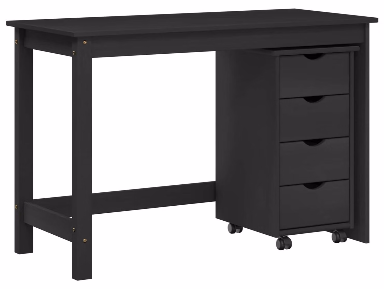 Set di due mobili contenitori per scrivania, colore grigio, in legno di pino massello